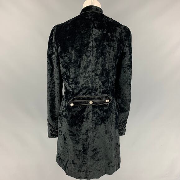 MARC by MARC JACOBS Size M Black Velvet Rayon / Polyester Double Breasted Coat - Picture 4 of 5
